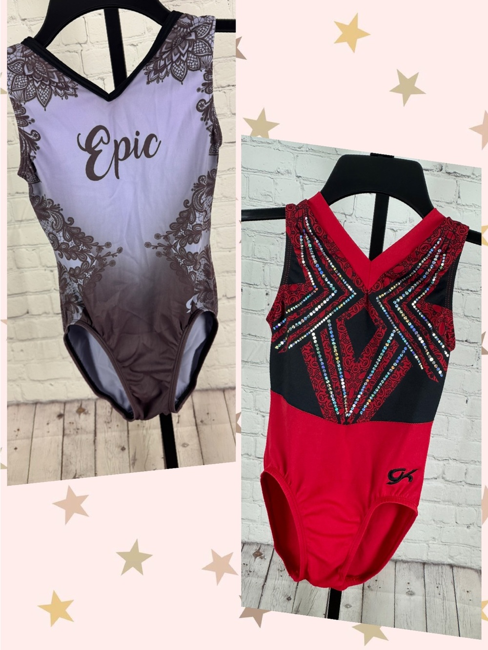 GK Gymnastics Leotards Red and Purple Size Child Large